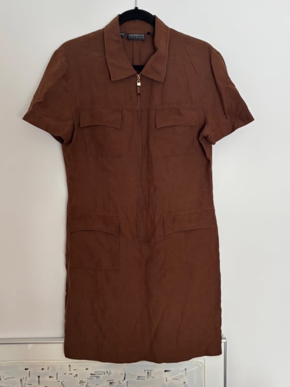 Liz Claiborne Linen/Silk Collared Dress